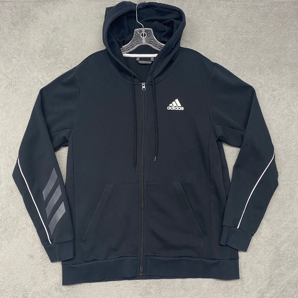 adidas Other - Adidas Basketball Club Full Zip Hoodie Mens Large Black Athletic Jacket